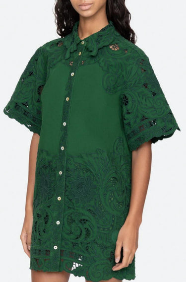 Ceci Embroidery Shirtdress reen-Dress-Sea New York-Debs Boutique